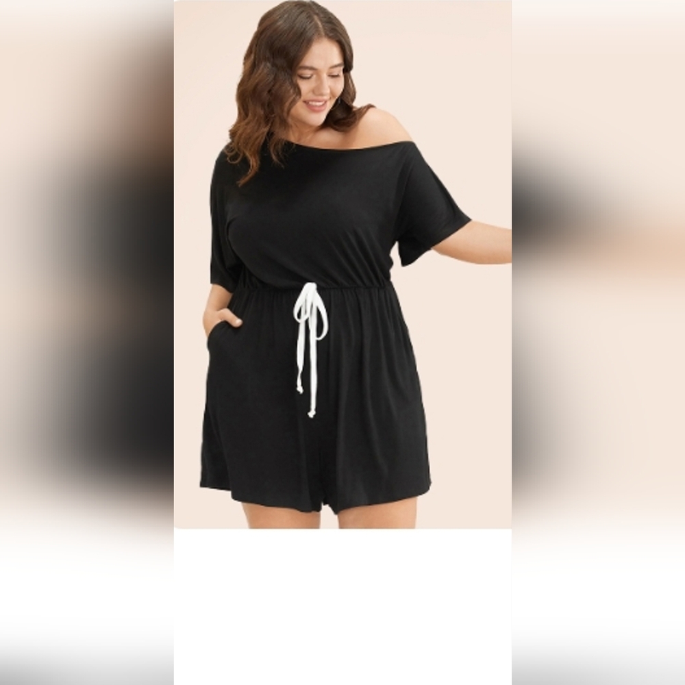 BloomChic Black Off-Shoulder Romper